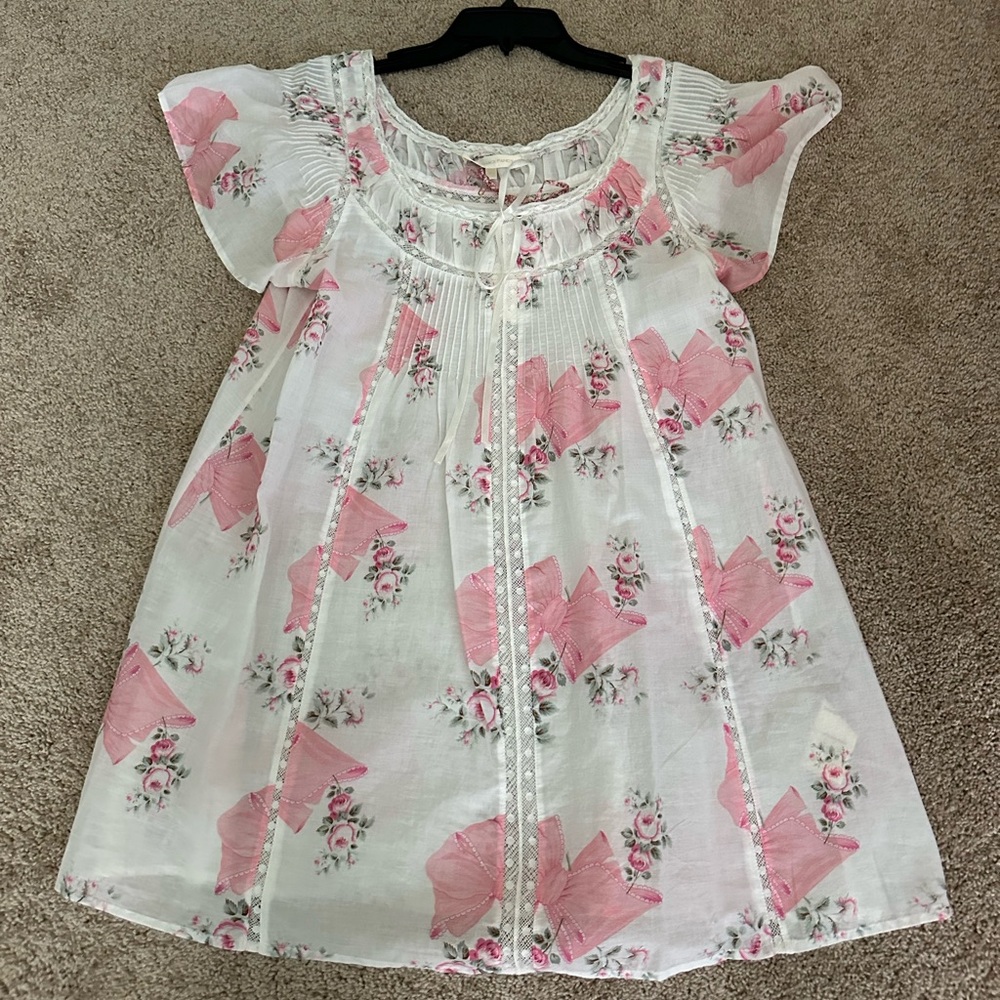 LoveShackFancy Sashi Flutter Sleeve Nightgown